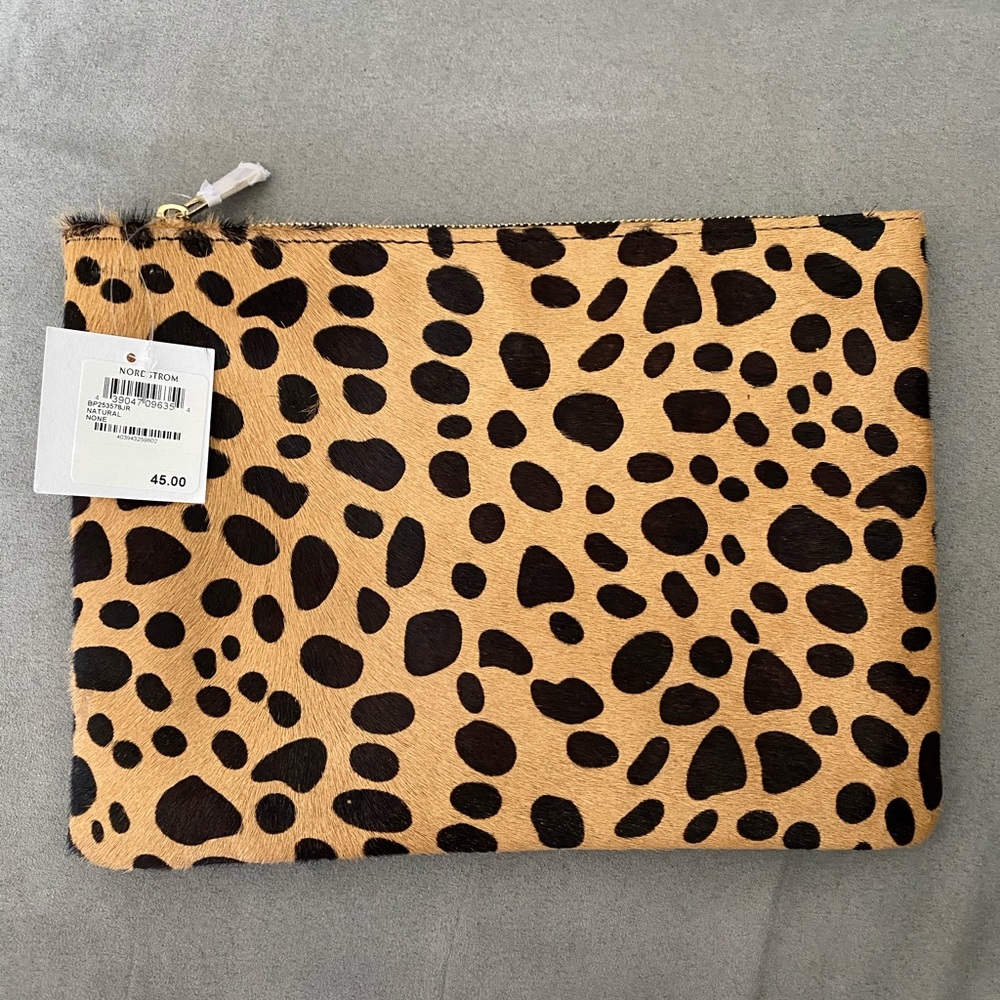 BP Calf Hair giraffe print clutch - NWT